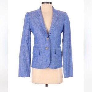 J. Crew Linen Chambray Blue Schoolboy Blazer | Sz 10